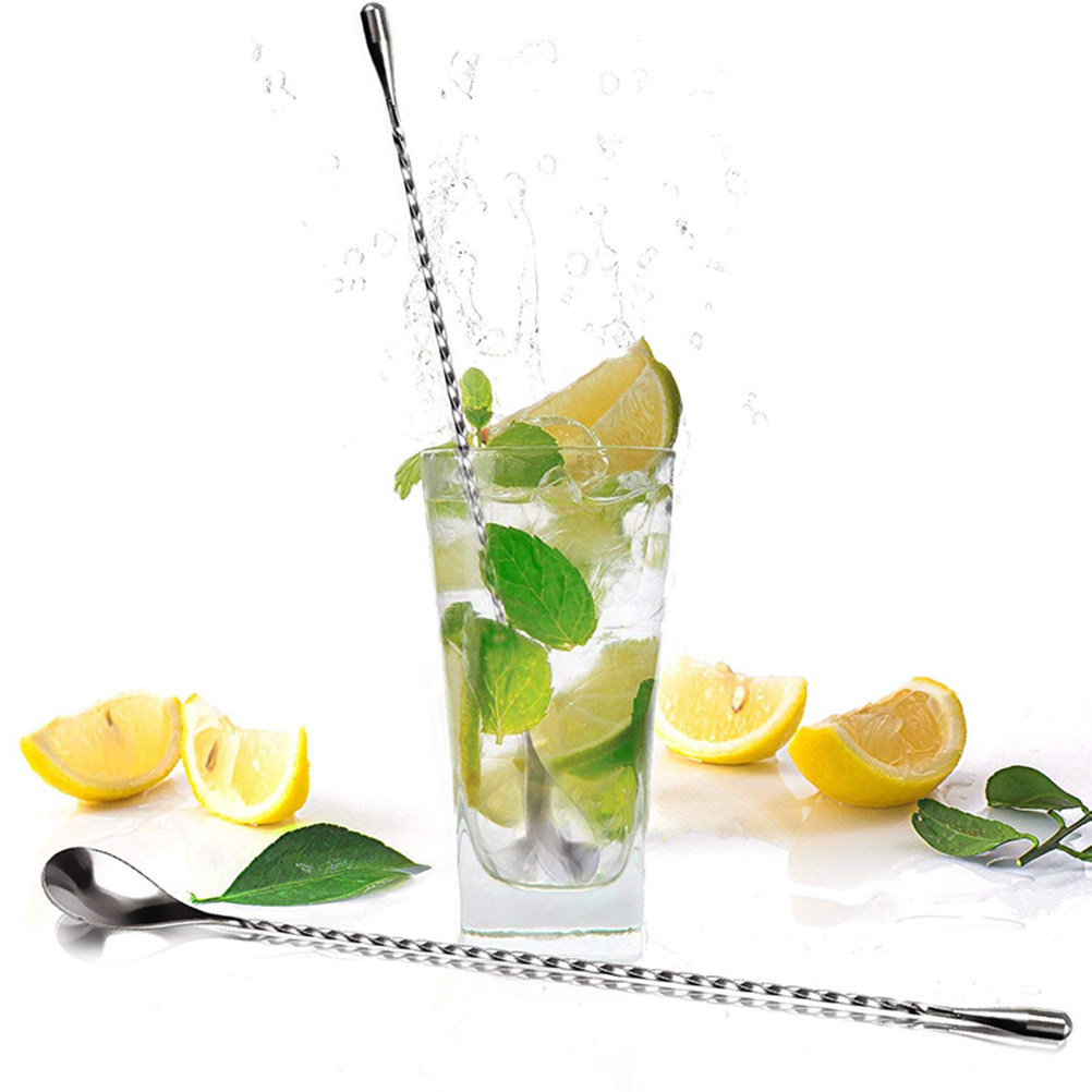 Bar Spoon Twisted - 2Pcs Long Stainless Steel Cocktail Spoon
