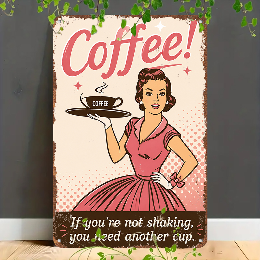Home Bar And Coffee - 2D flat retro metal tin plate,