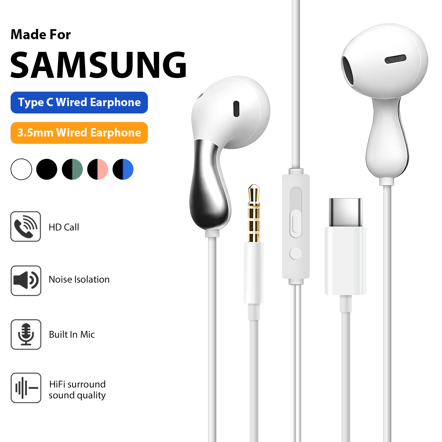 Home Bar Iphone - USB Type C Wired Headphones For