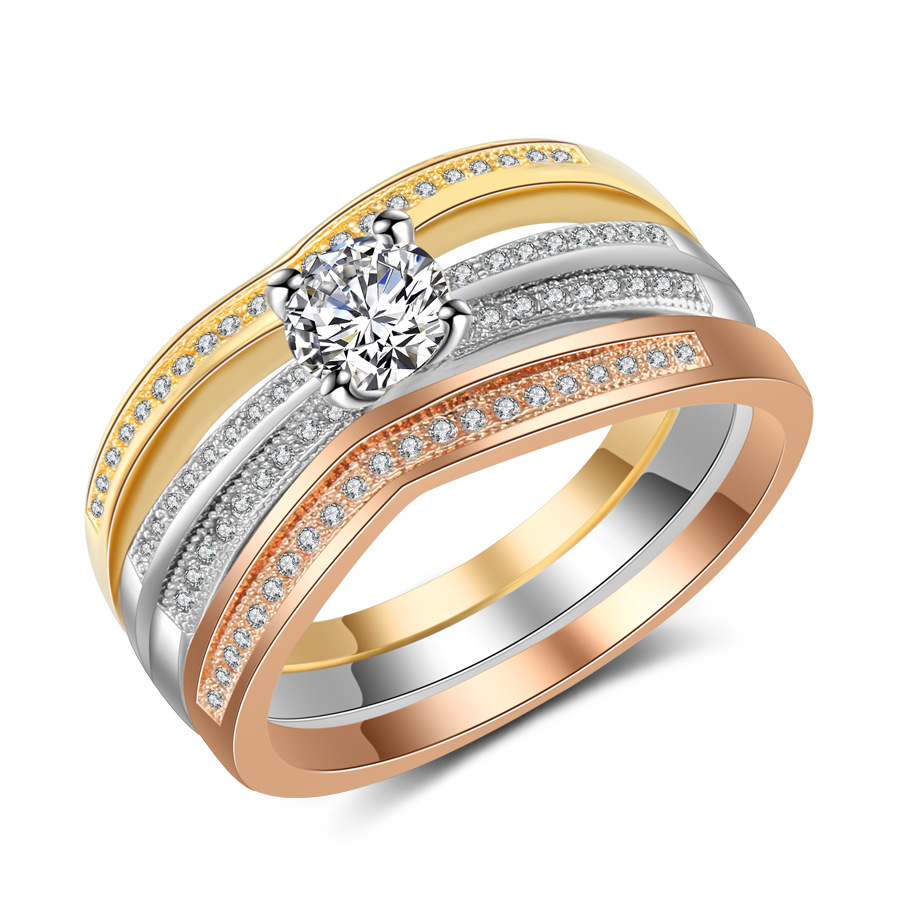 18K Multi Gold Ring 3pc Set fo - Bar Cart Gold บทวิจารณ์และราคา