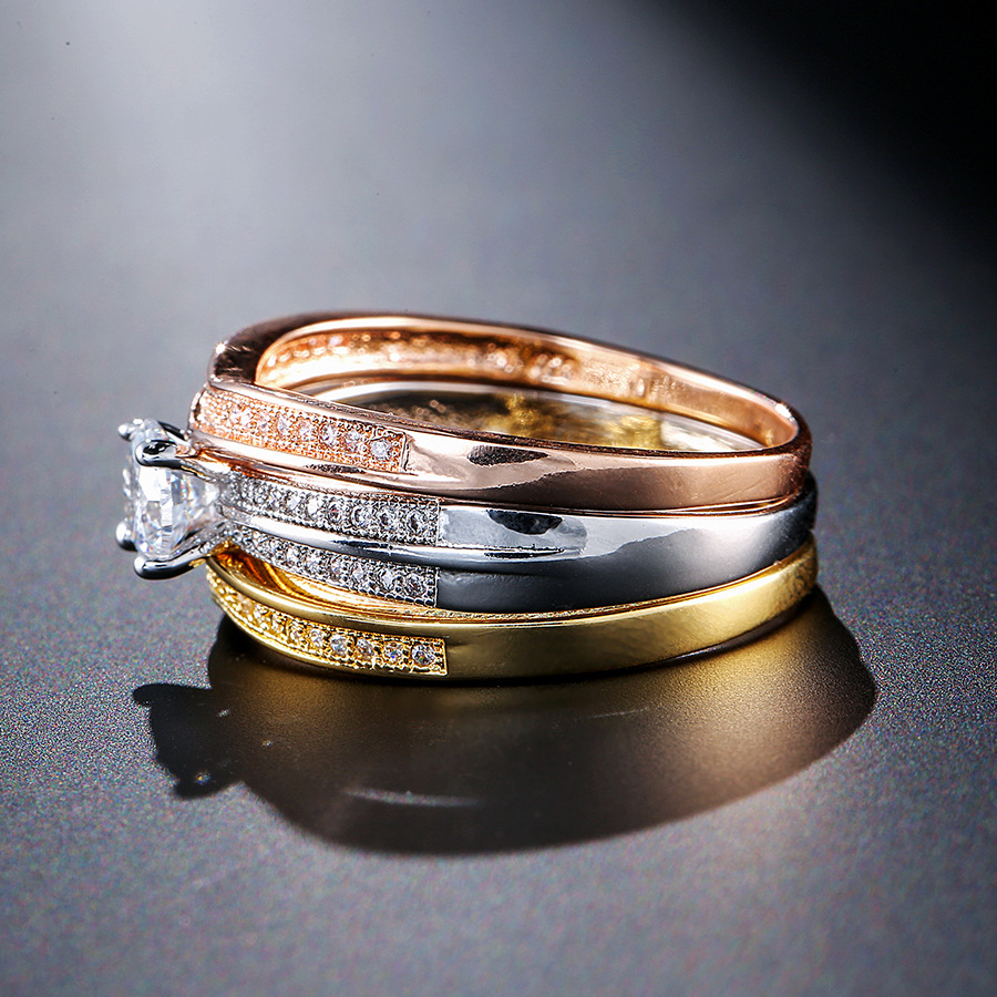 18K Multi Gold Ring 3pc Set fo - Bar Cart Gold บทวิจารณ์และราคา