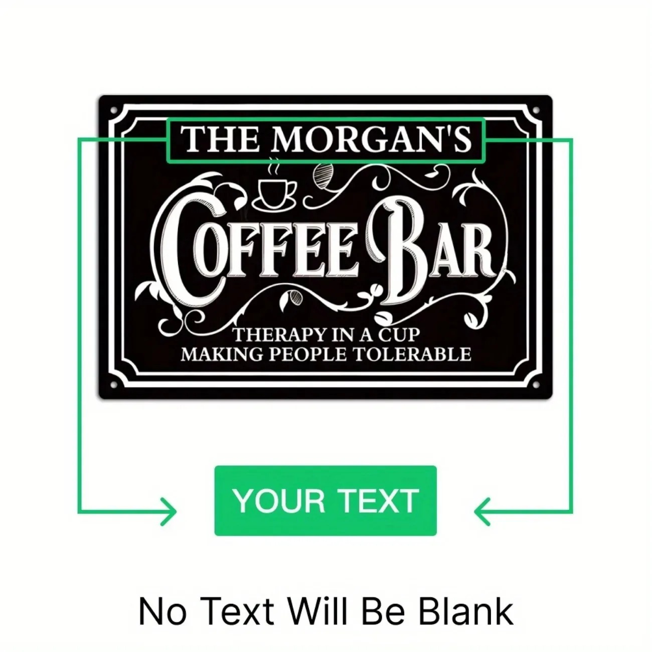 1PC Custom Text The Morgan's C - Home Bar And Coffee บทวิจารณ์และราคา