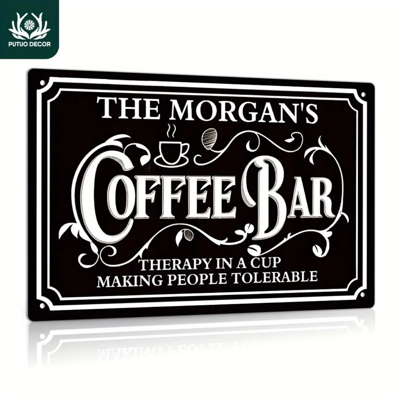 1PC Custom Text The Morgan's C - Home Bar And Coffee บทวิจารณ์และราคา