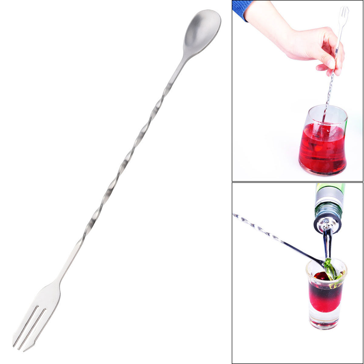 32Cm Stainless Steel Swizzle S - Bar Spoon Twisted บทวิจารณ์และราคา