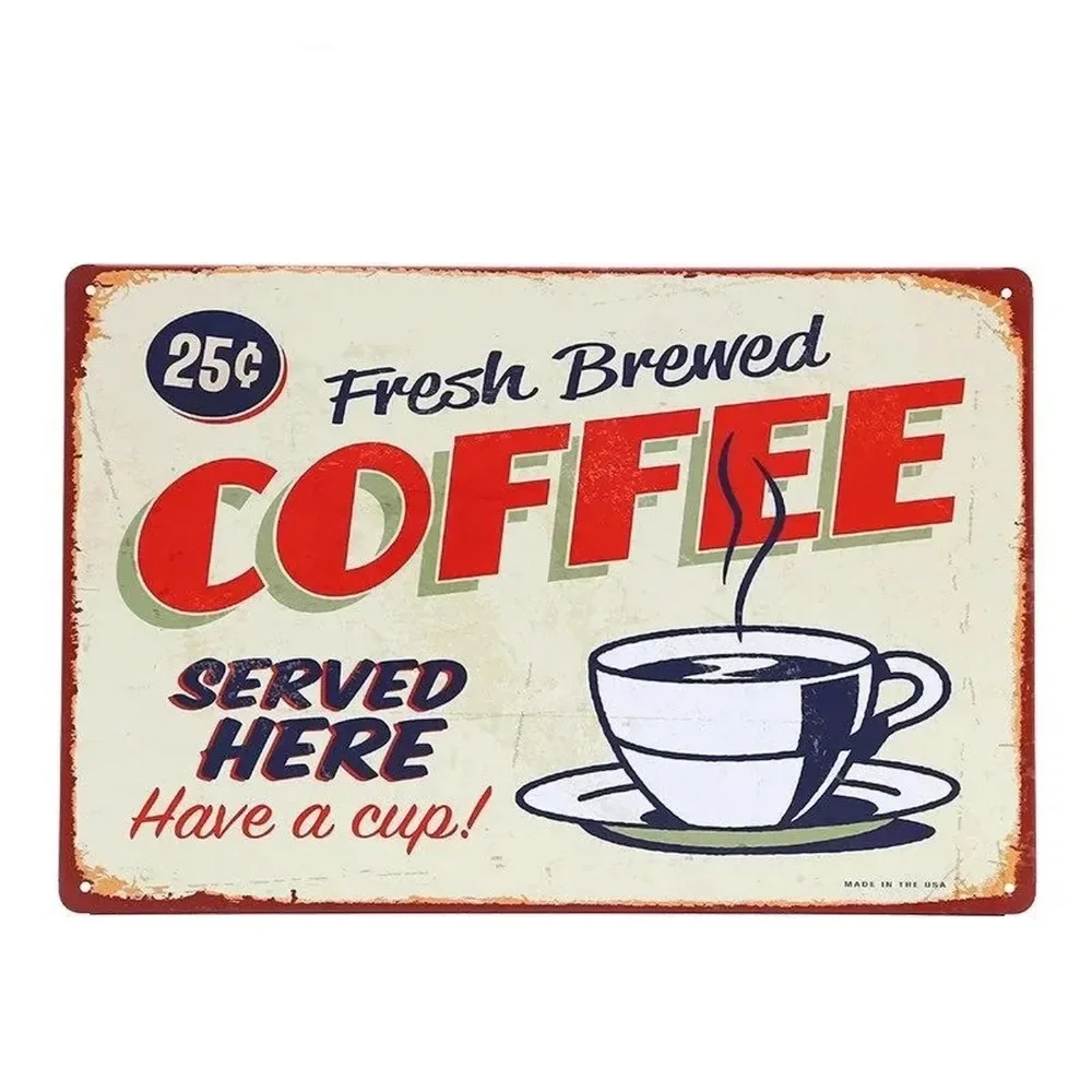 Plaque Metal Signs Drink Coffe - Home Bar And Coffee บทวิจารณ์และราคา