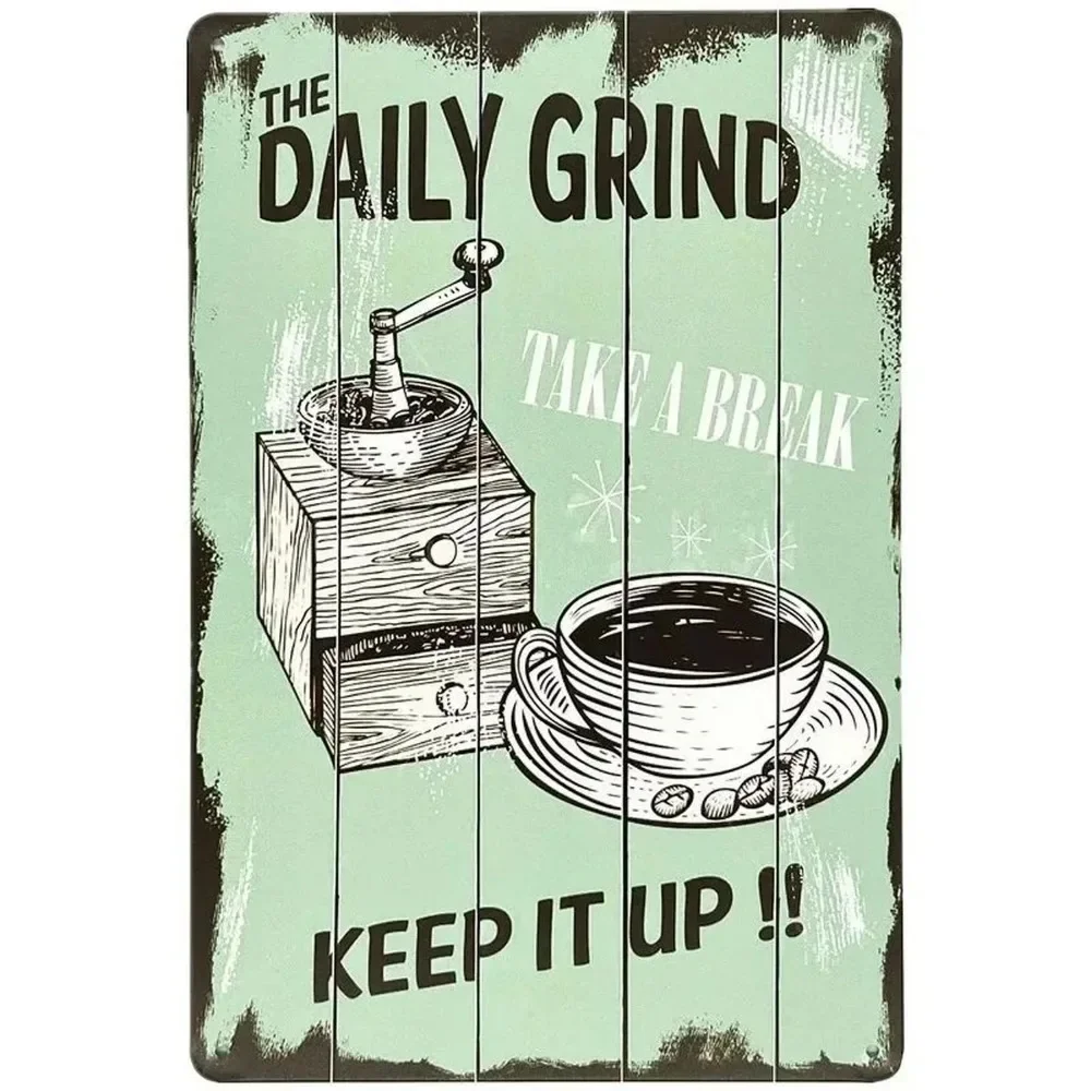 Plaque Metal Signs Drink Coffe - Home Bar And Coffee บทวิจารณ์และราคา