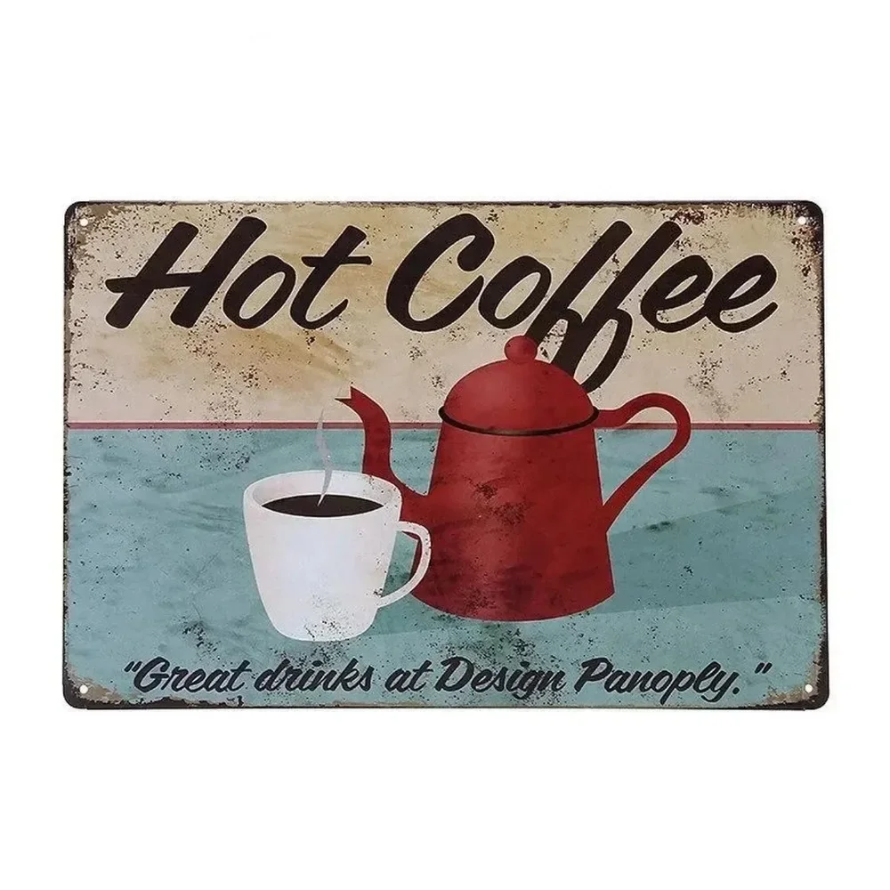 Plaque Metal Signs Drink Coffe - Home Bar And Coffee บทวิจารณ์และราคา