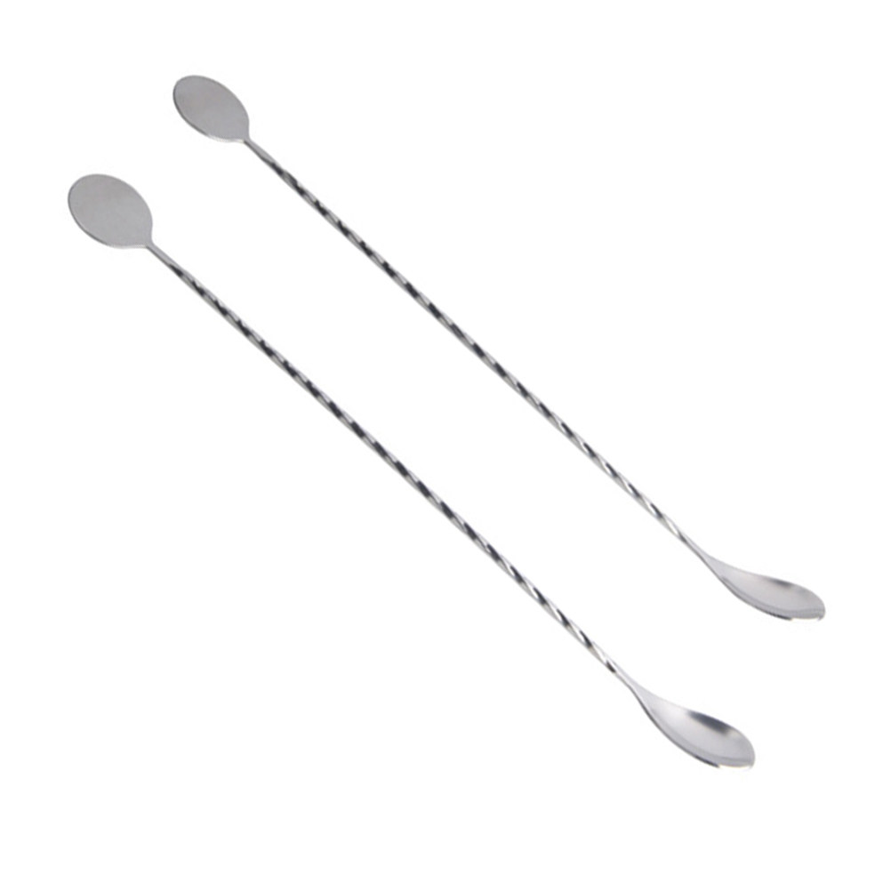 2Pcs Stainless Steel Cocktail  - Bar Spoon Twisted บทวิจารณ์และราคา
