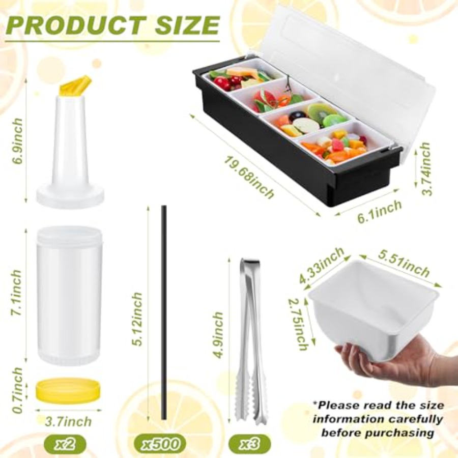 23 Pcs Bartender Supplies Kit  - Garnish Tray Set บทวิจารณ์และราคา