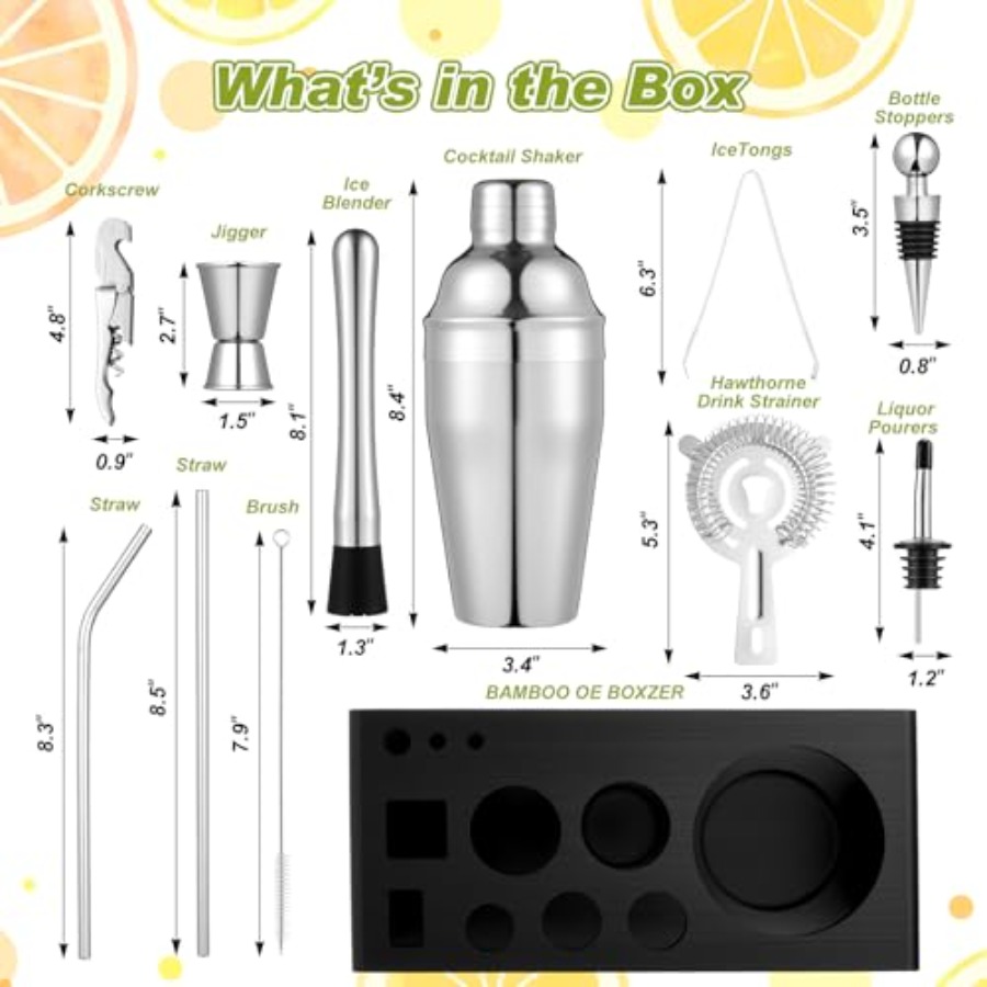 23 Pcs Bartender Supplies Kit  - Garnish Tray Set บทวิจารณ์และราคา