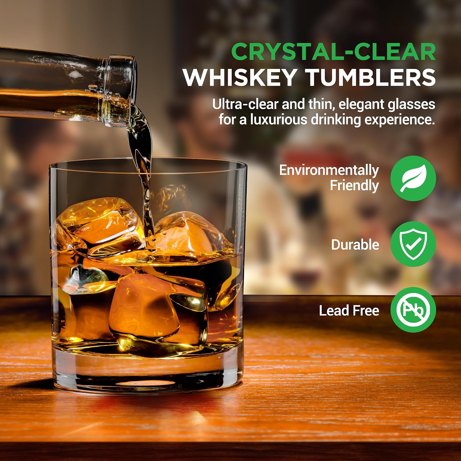 Whiskey Glass Set of 2 – 10 Oz - Old Fashioned Glass บทวิจารณ์และราคา
