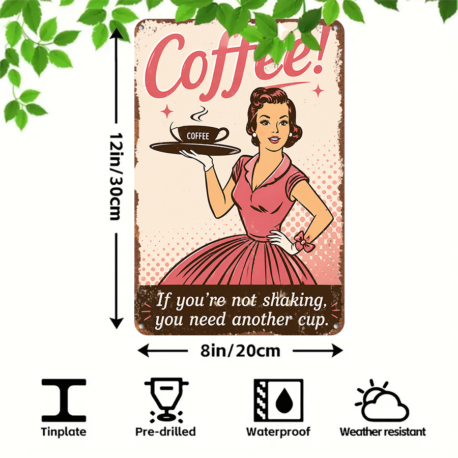 2D flat retro metal tin plate, - Home Bar And Coffee บทวิจารณ์และราคา