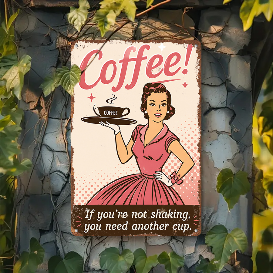 2D flat retro metal tin plate, - Home Bar And Coffee บทวิจารณ์และราคา