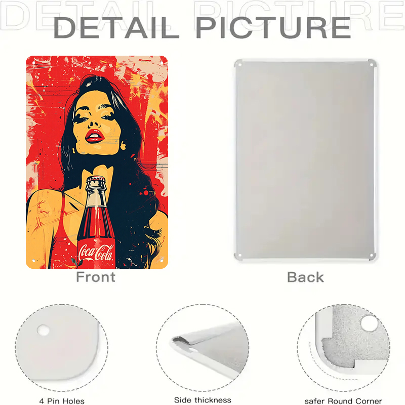 1PC 2D flat vintage Coca Cola  - Home Bar And Coffee บทวิจารณ์และราคา