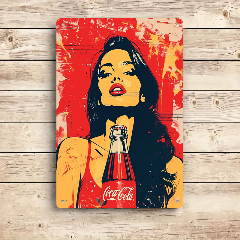 1PC 2D flat vintage Coca Cola  - Home Bar And Coffee บทวิจารณ์และราคา