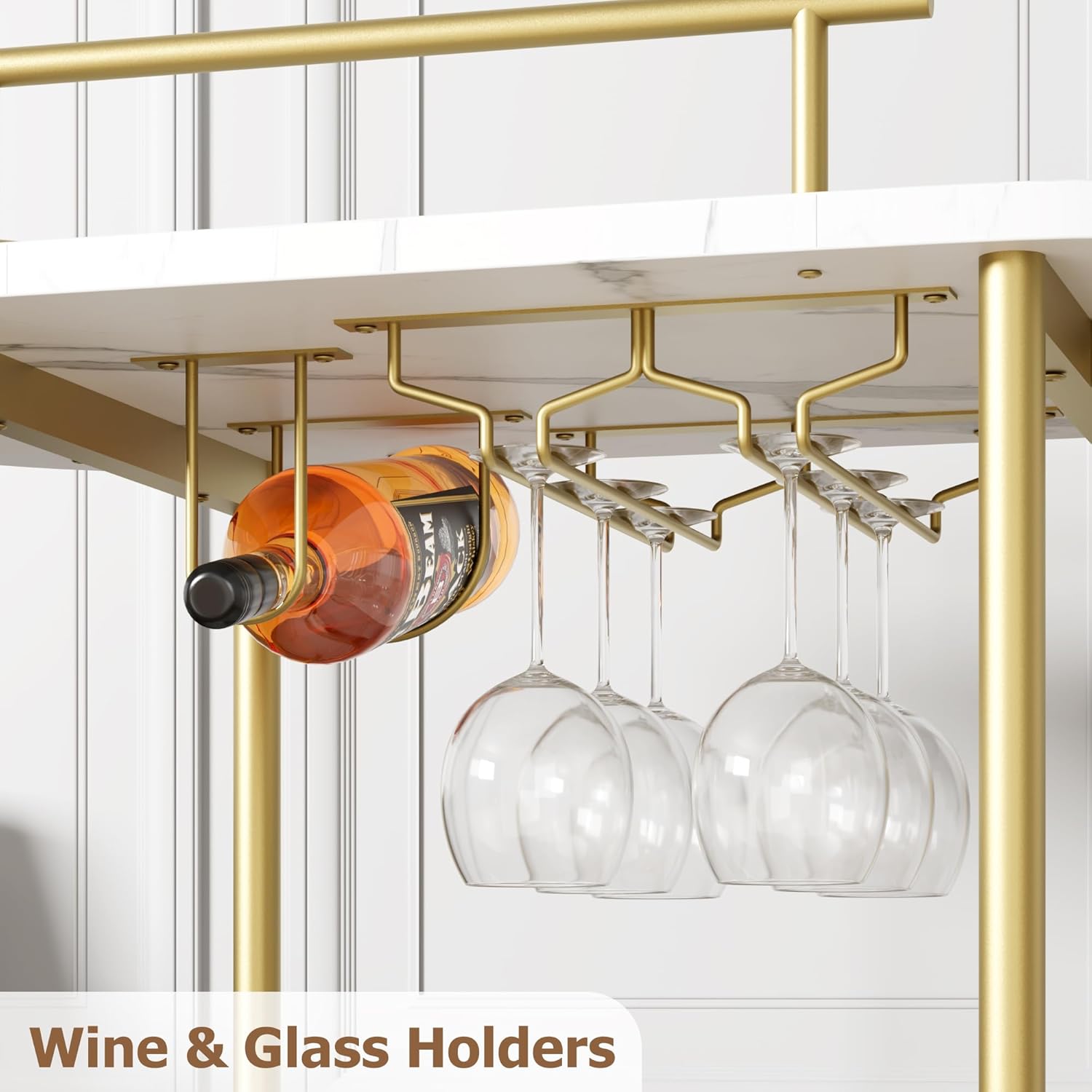 Gold Bar Carts with 4-Tiers St - Bar Cart Gold บทวิจารณ์และราคา