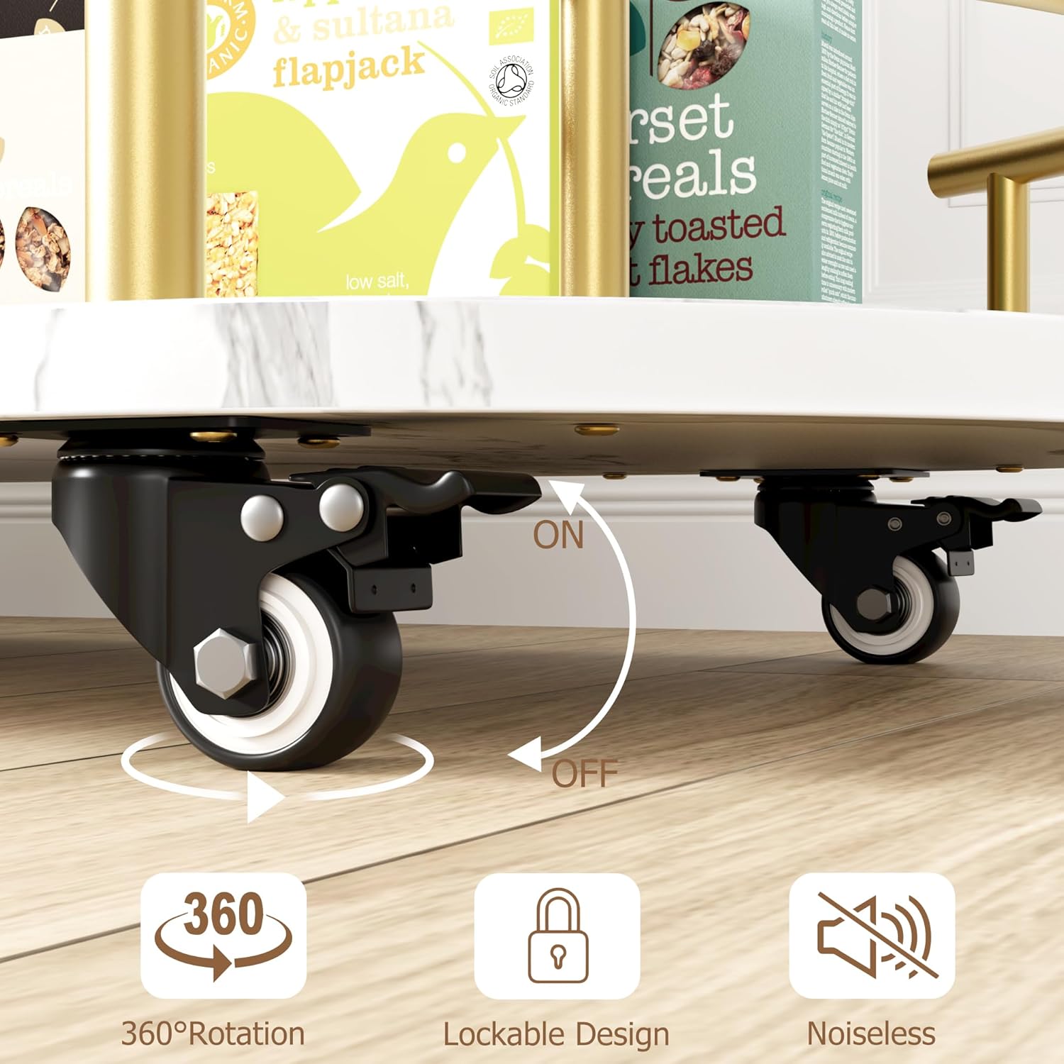 Gold Bar Carts with 4-Tiers St - Bar Cart Gold บทวิจารณ์และราคา