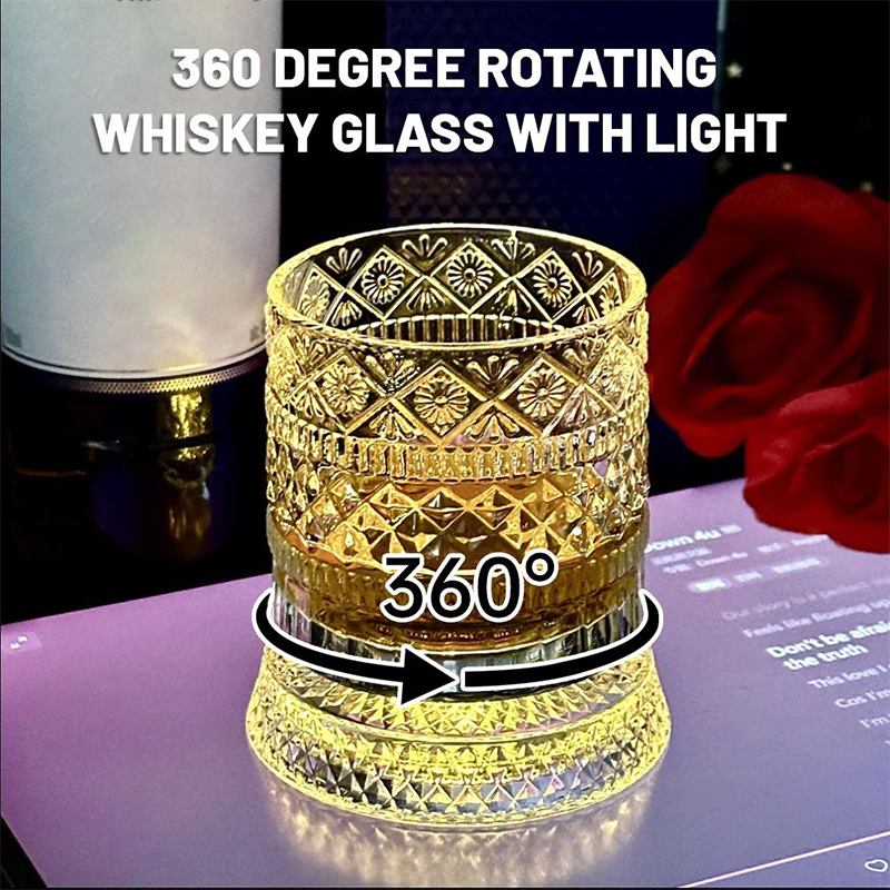 360° Rotating Whiskey Glass wi - Old Fashioned Glass บทวิจารณ์และราคา