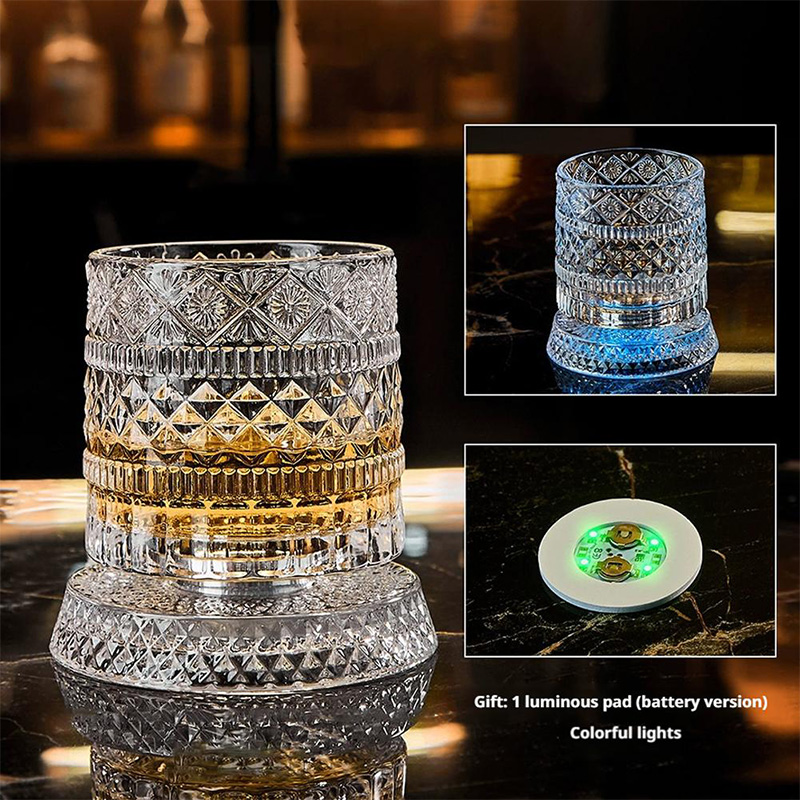 360° Rotating Whiskey Glass wi - Old Fashioned Glass บทวิจารณ์และราคา