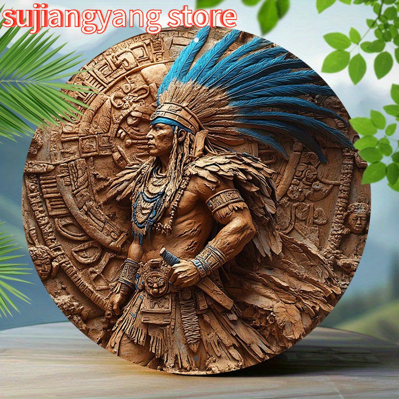 1pc Aztec Warrior 8-Inch Round - Home Bar Cafe บทวิจารณ์และราคา