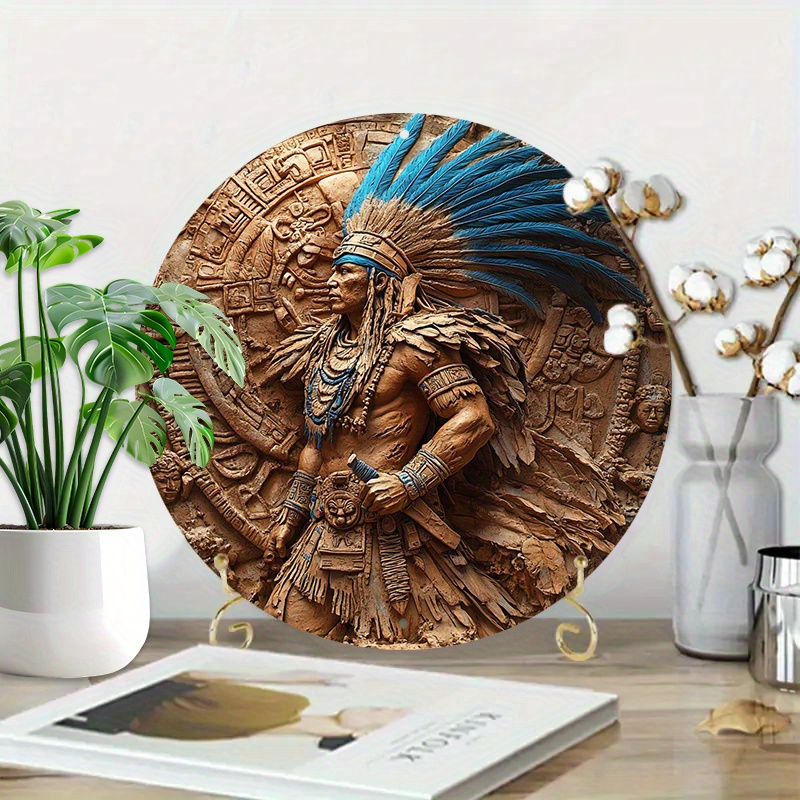 1pc Aztec Warrior 8-Inch Round - Home Bar Cafe บทวิจารณ์และราคา