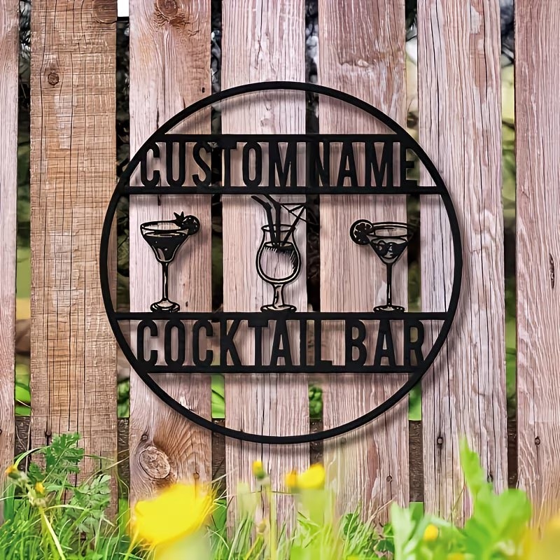 Custom Name Cocktail Bar Sign, - Home Bar Cafe บทวิจารณ์และราคา
