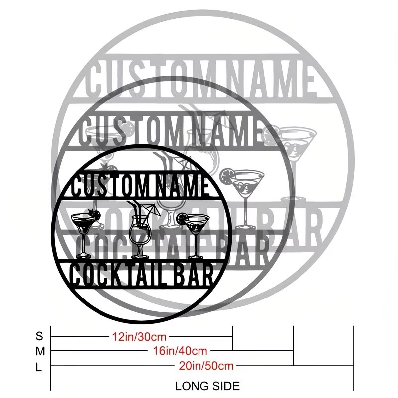 Custom Name Cocktail Bar Sign, - Home Bar Cafe บทวิจารณ์และราคา