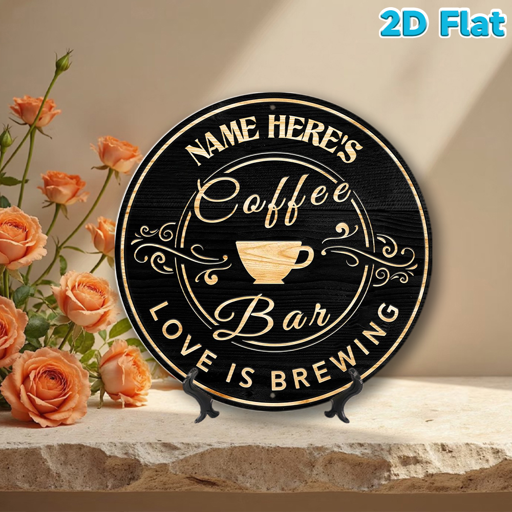 Custom Name Coffee Bar Round M - Home Bar And Coffee บทวิจารณ์และราคา