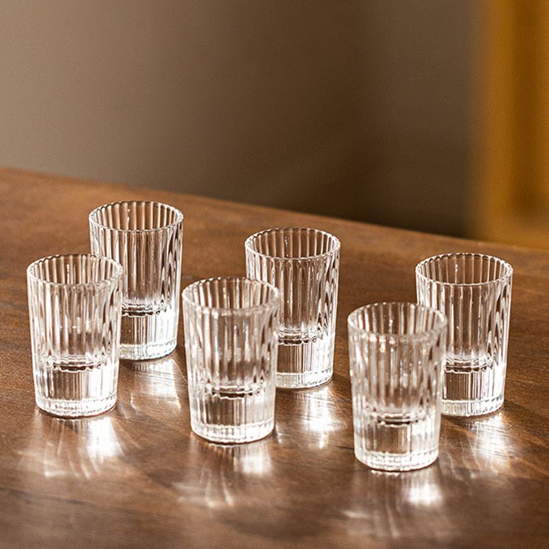 6pcs Set 20ml Striped Foreign  - Old Fashioned Glass บทวิจารณ์และราคา