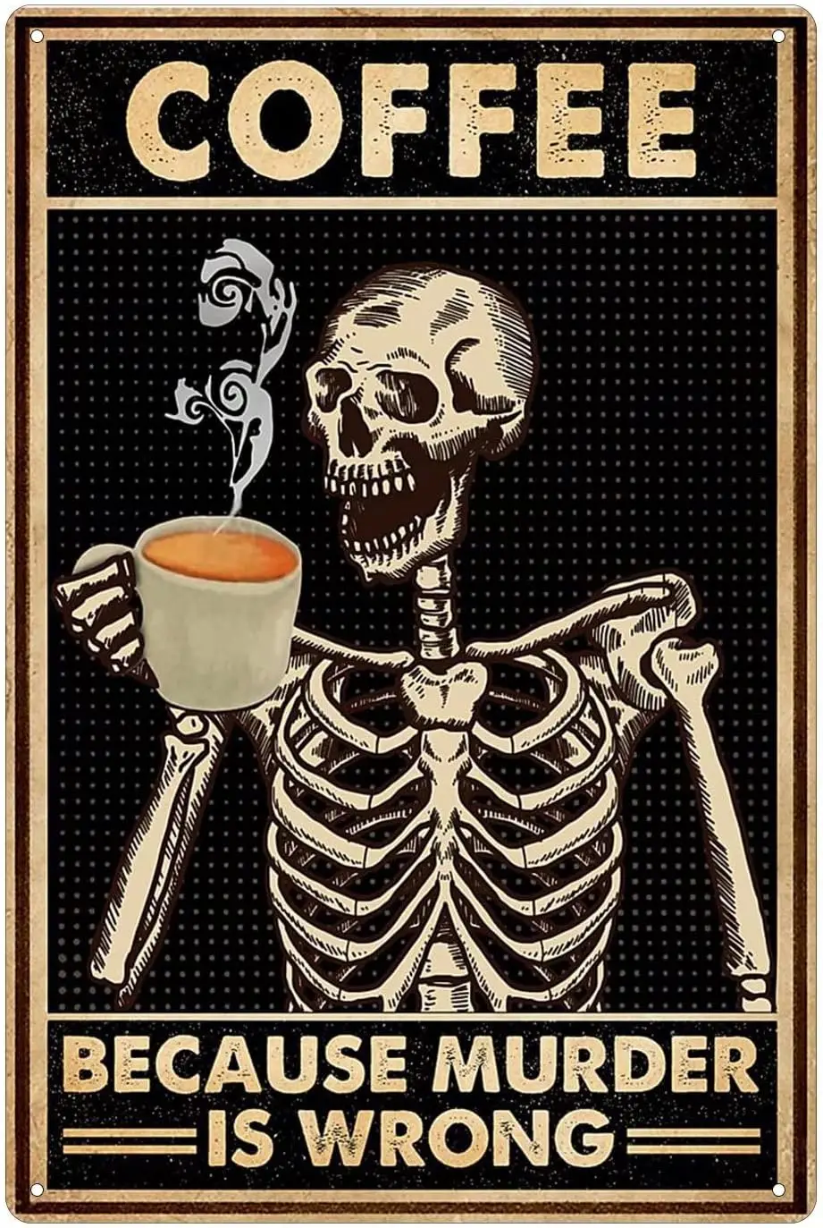 Bakaevsm Coffee Skull Tin Sign - Home Bar And Coffee บทวิจารณ์และราคา