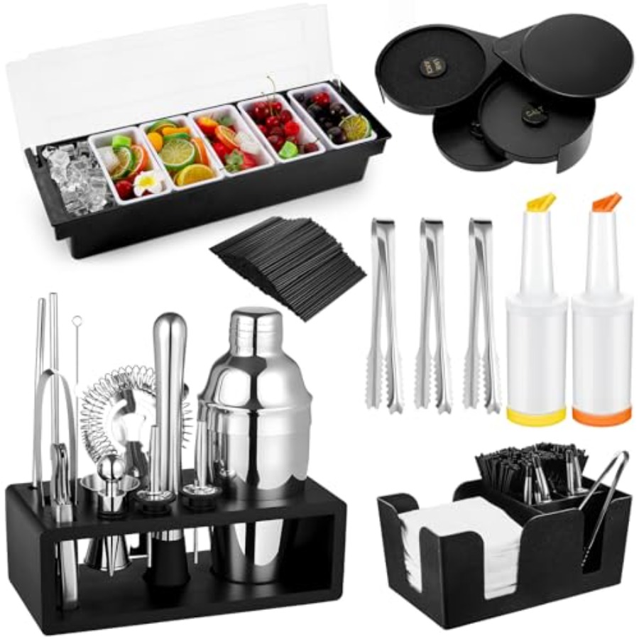 23 Pcs Bartender Supplies Kit  - Garnish Tray Set บทวิจารณ์และราคา