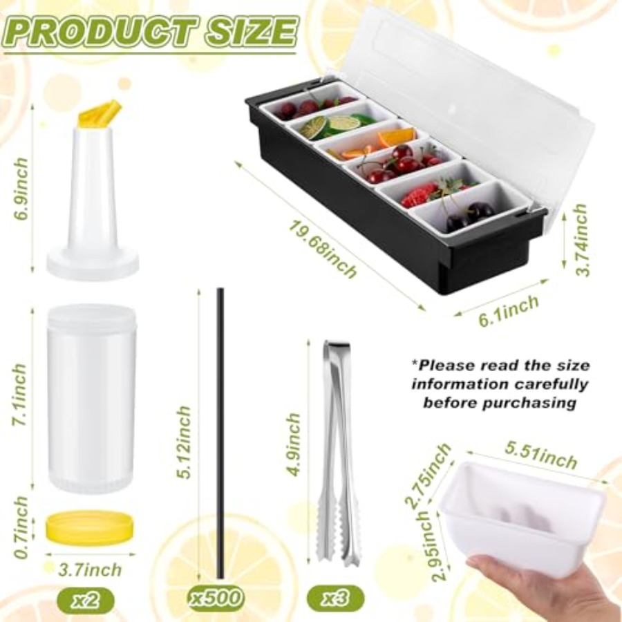 23 Pcs Bartender Supplies Kit  - Garnish Tray Set บทวิจารณ์และราคา