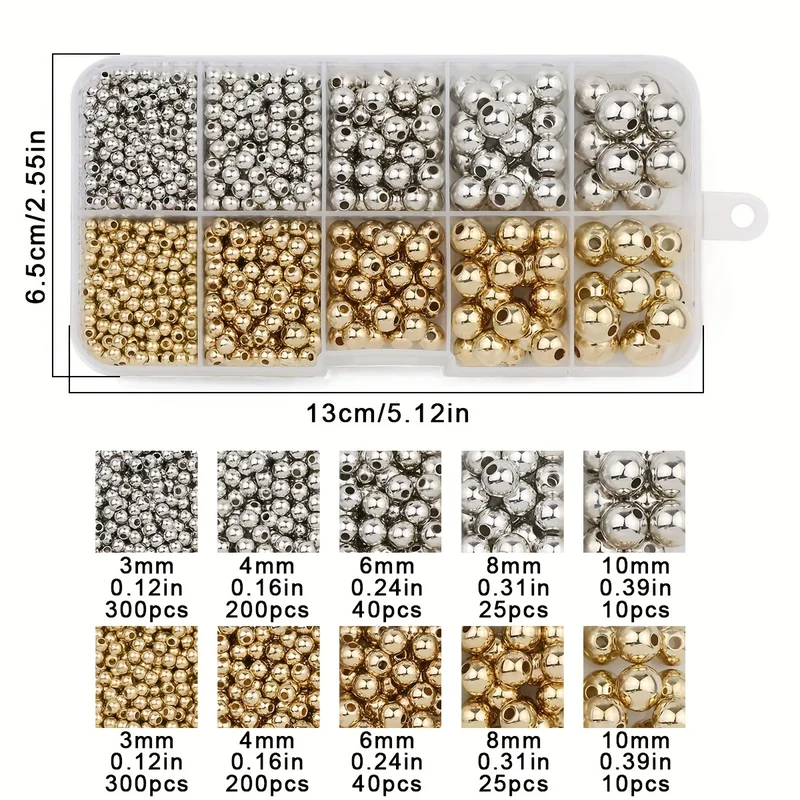 950PCS CCB 3/4/6/8/10MM Gold S - Bar Cart Gold บทวิจารณ์และราคา
