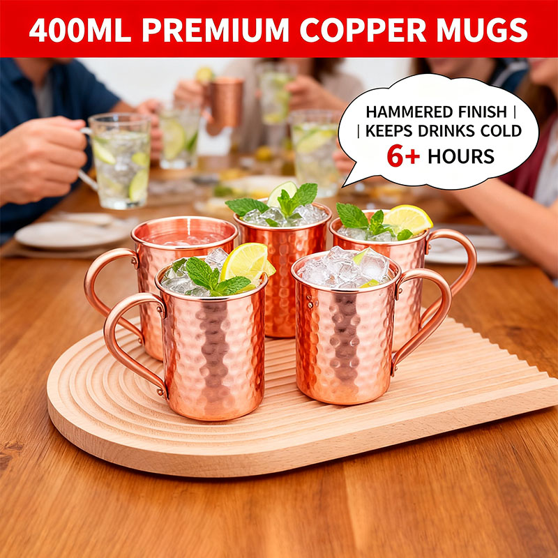 New 100% Copper Cups Pure Soli - Mule Copper Mug บทวิจารณ์และราคา