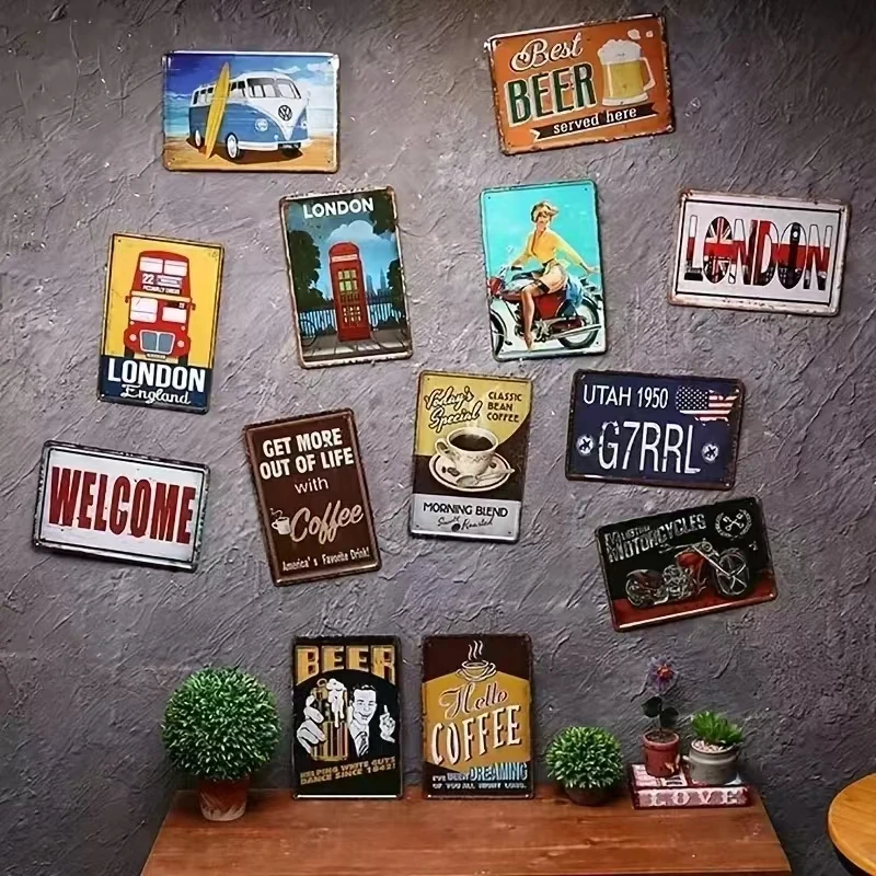 Vintage Iron Wall Sign Flat Me - Home Bar Word บทวิจารณ์และราคา