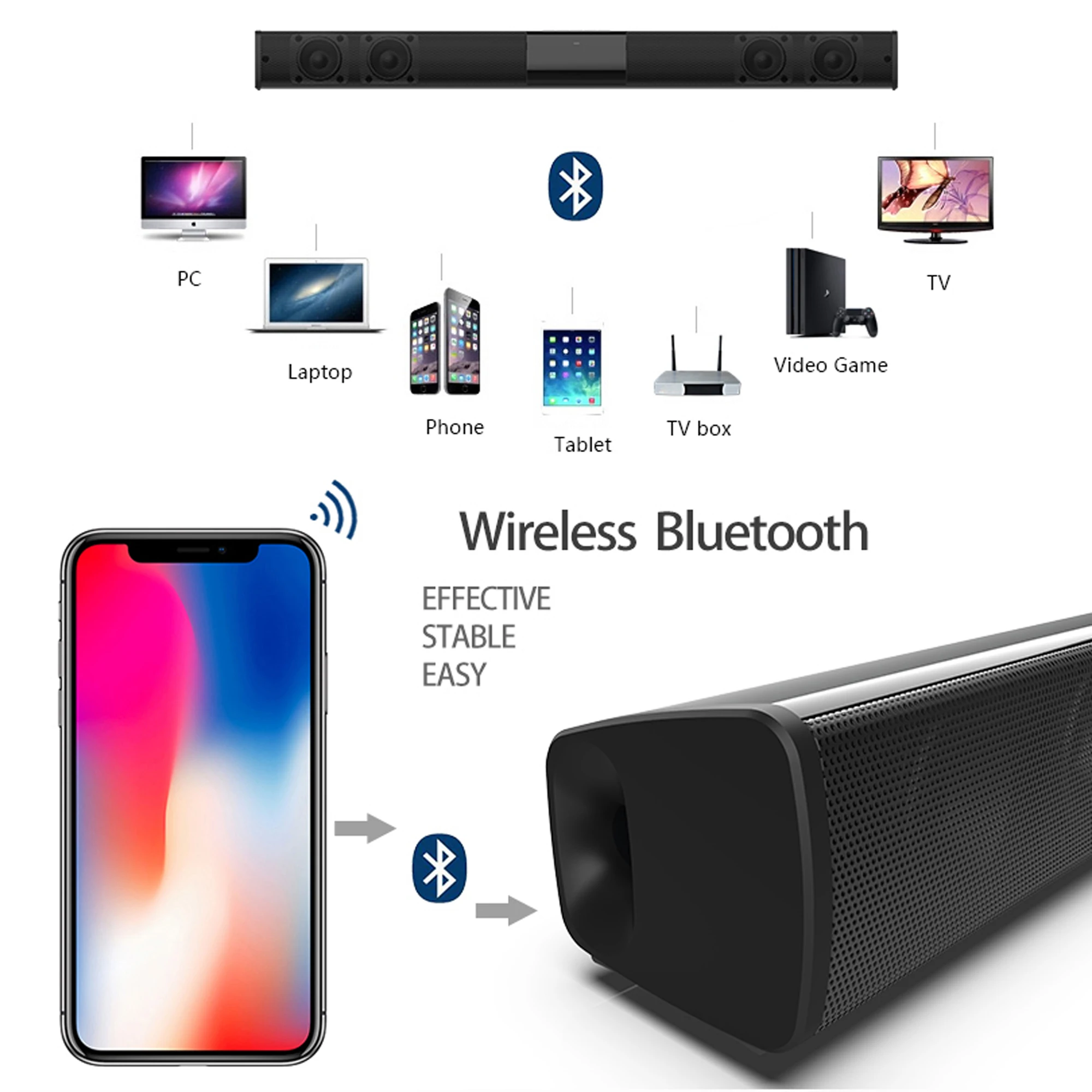 40W High Power Soundbar for TV - Home Bar And Theater บทวิจารณ์และราคา