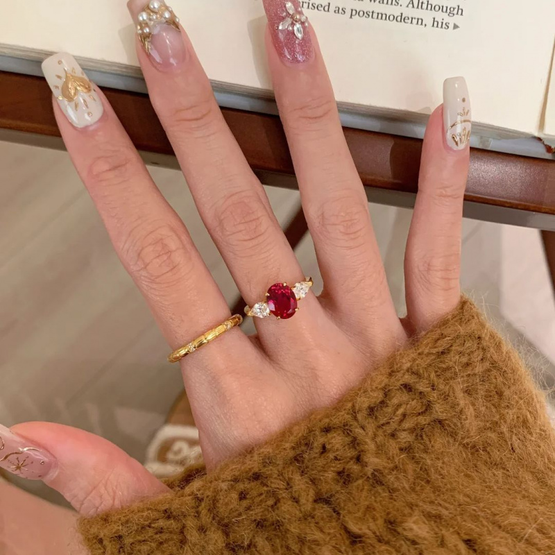 Natural 2-Carat Ruby Ring 18K  - Bar Cart Gold บทวิจารณ์และราคา