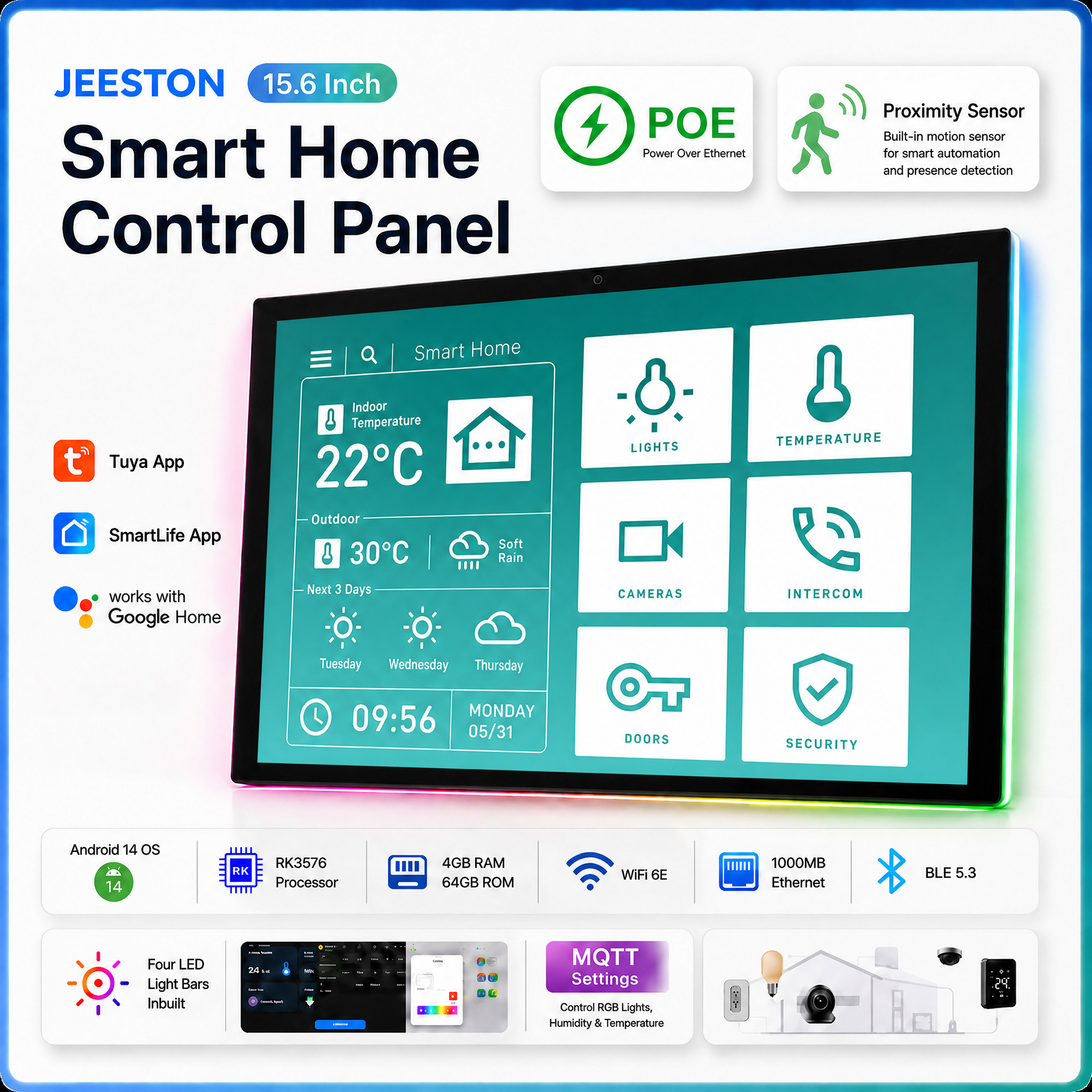 15.6 Inch Android 14 Smart Hom - Home Bar Android บทวิจารณ์และราคา