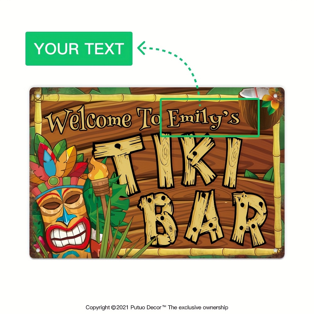 Custom  Decor Tiki Bar Sign, P - Home Bar Cafe บทวิจารณ์และราคา
