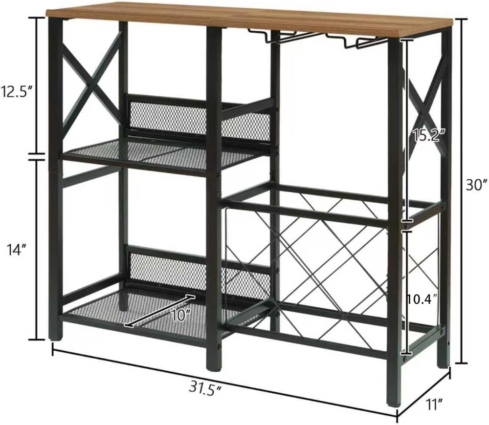 Rustic Freestanding Wine Rack  - Home Bar And Cabinet บทวิจารณ์และราคา