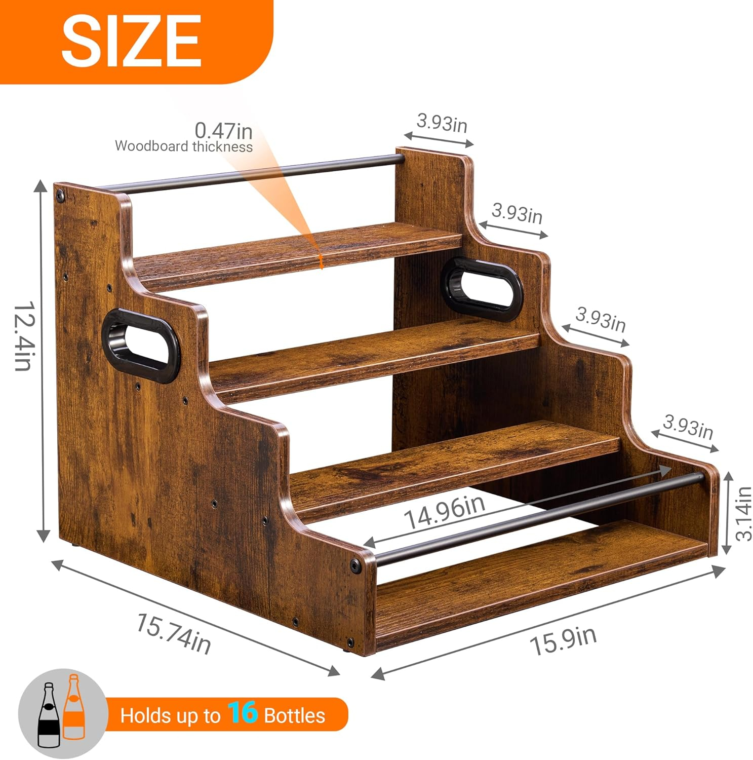 Liquor Bottle Display Shelf, C - Home Bar Stand บทวิจารณ์และราคา