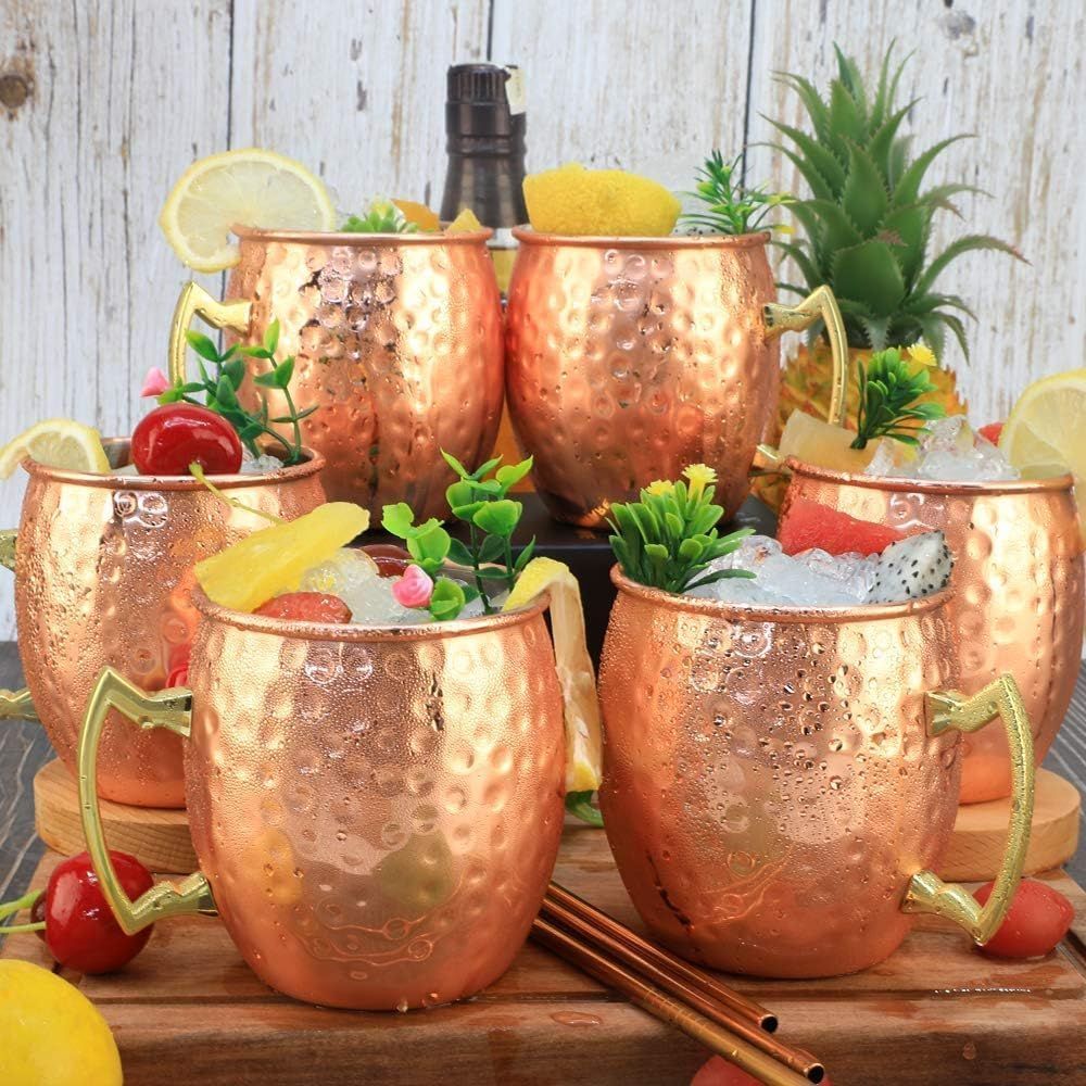 Moscow Mule Copper Mugs- Set o - Mule Copper Mug บทวิจารณ์และราคา
