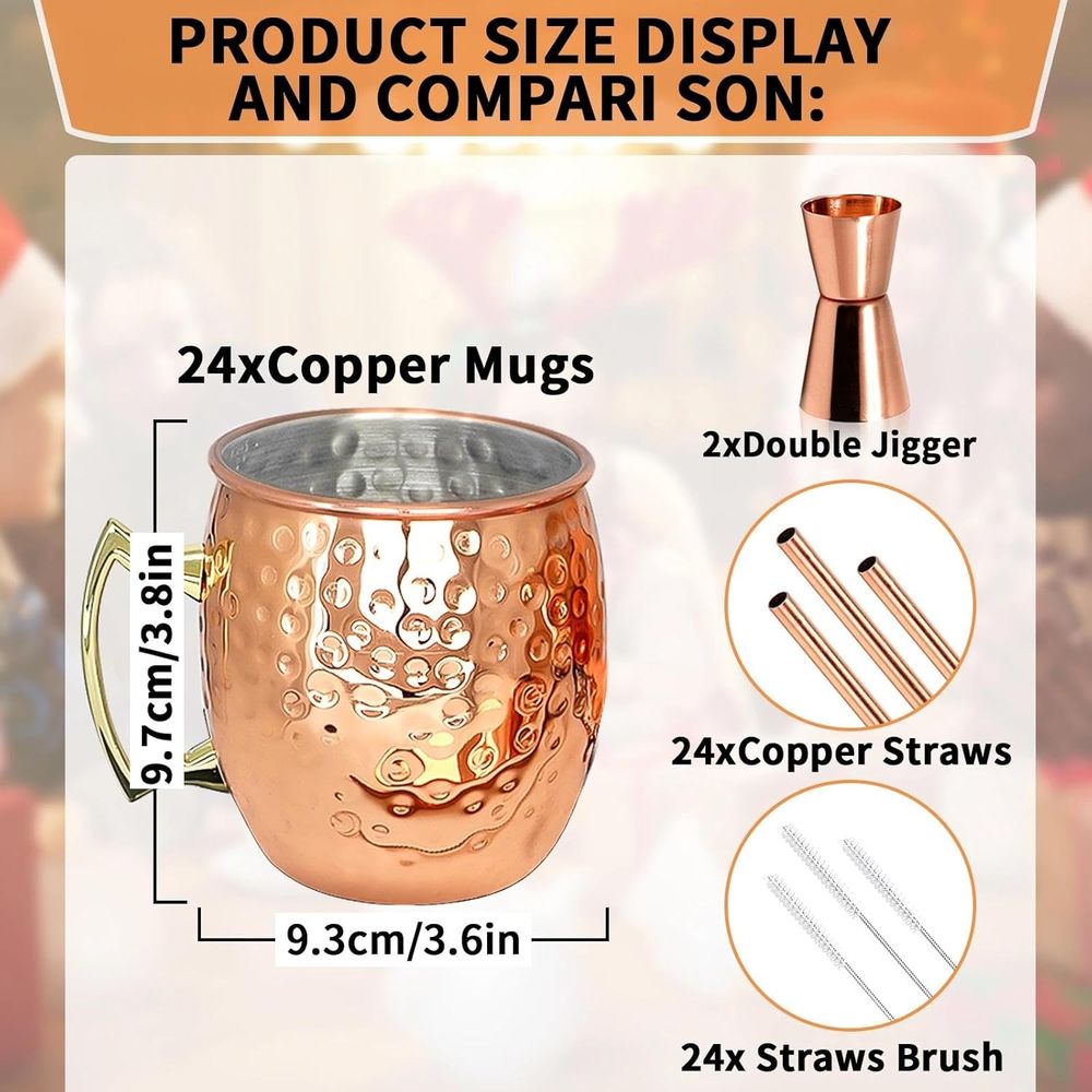 Moscow Mule Copper Mugs- Set o - Mule Copper Mug บทวิจารณ์และราคา