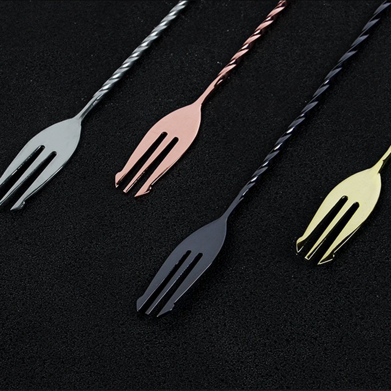 30 40 50cm Bar Spoon With Fork - Bar Spoon Twisted บทวิจารณ์และราคา