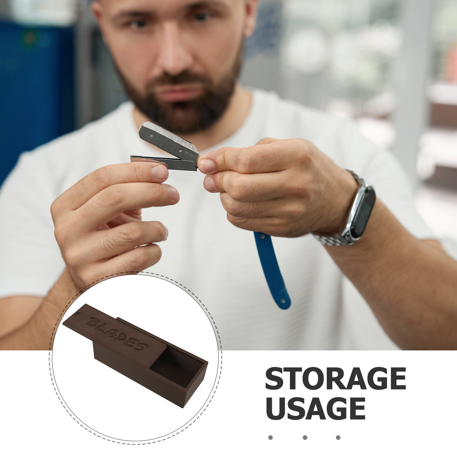 Plastic Brown Blade Storage Do - Home Barber บทวิจารณ์และราคา