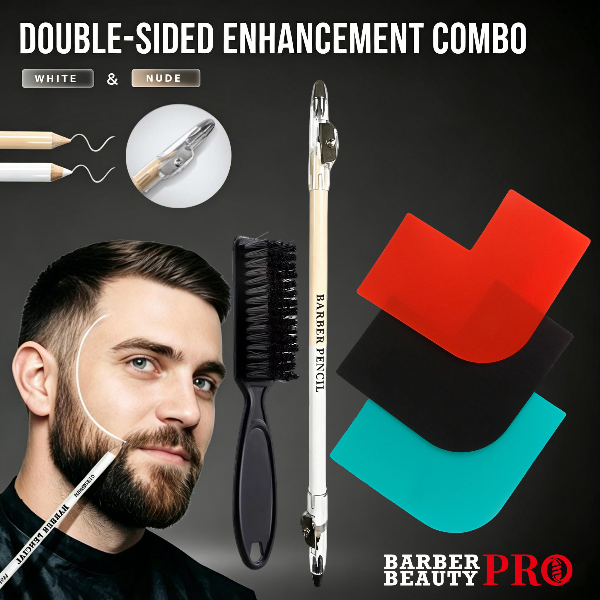 3Pcs Double-sided Barber Beard - Home Barber บทวิจารณ์และราคา