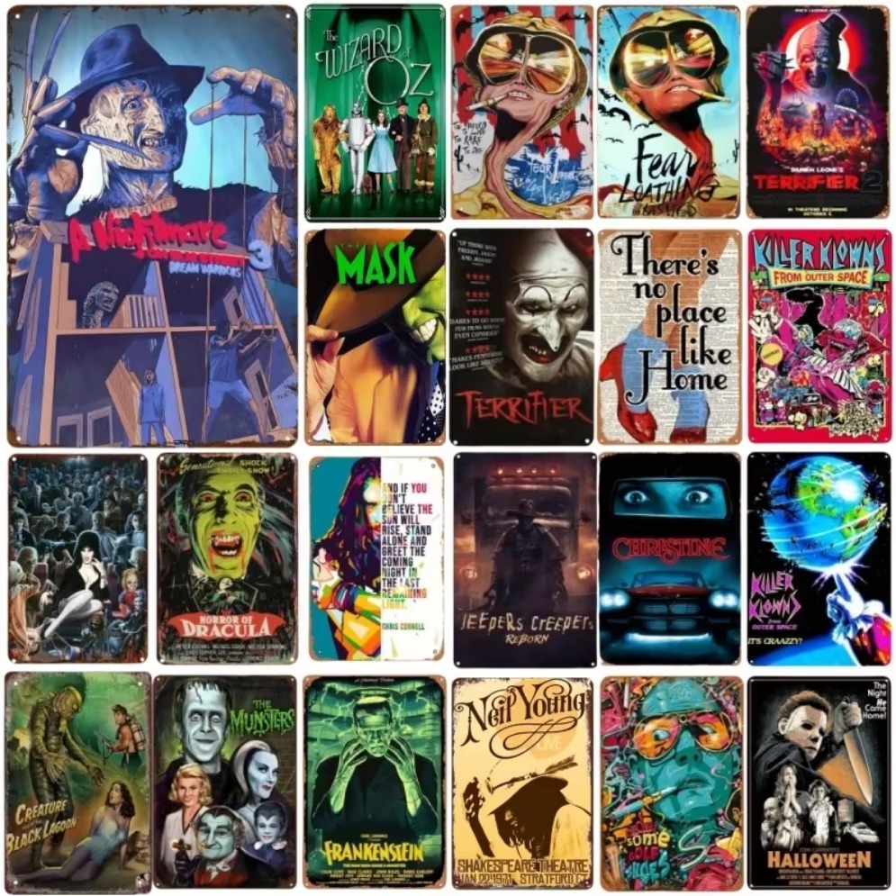 HD Metal Tin Sign Vintage Horr - Home Bar And Theater บทวิจารณ์และราคา