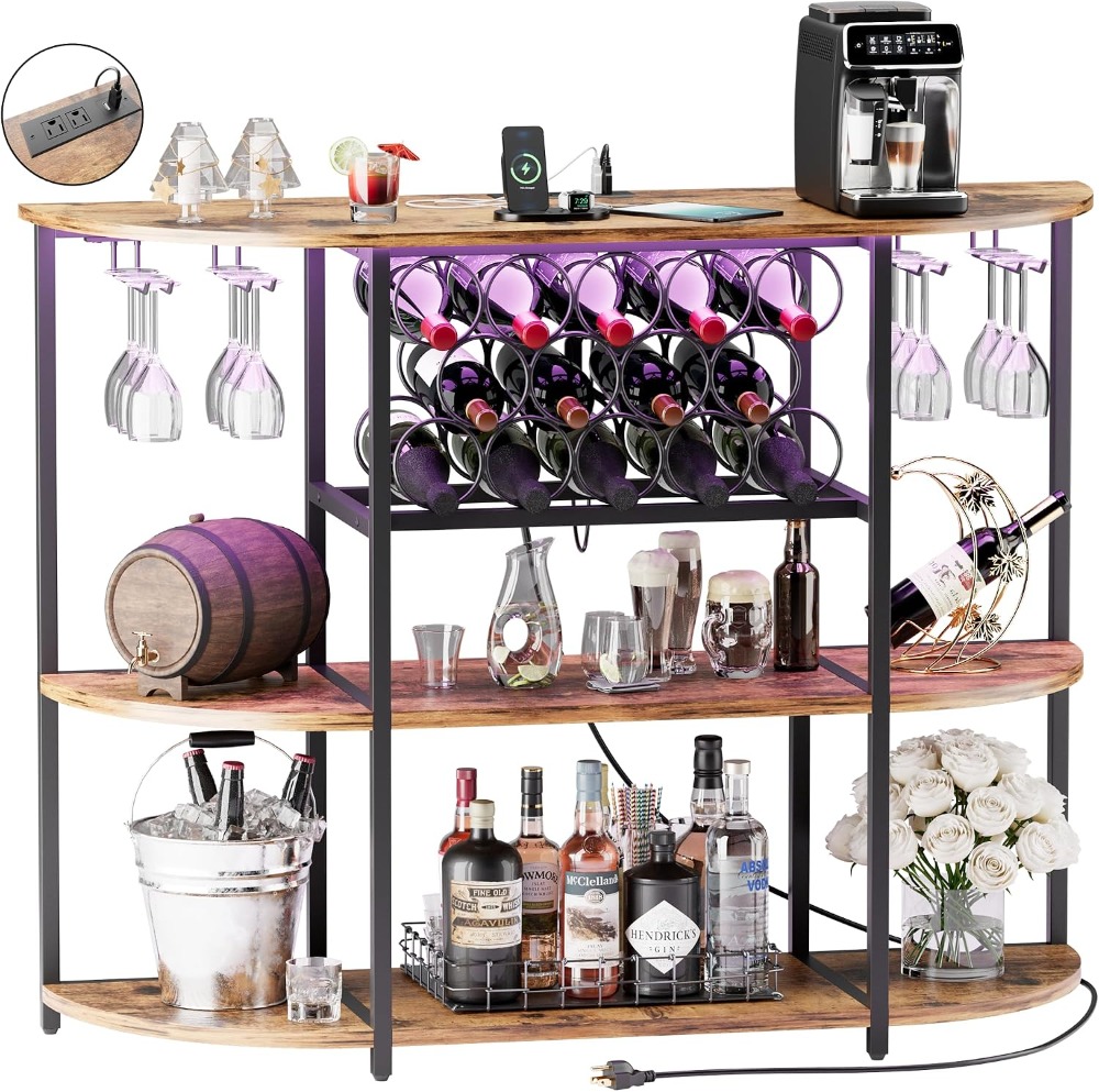 LED Lit Wine Bar Cabinet with  - Home Bar And Cabinet บทวิจารณ์และราคา