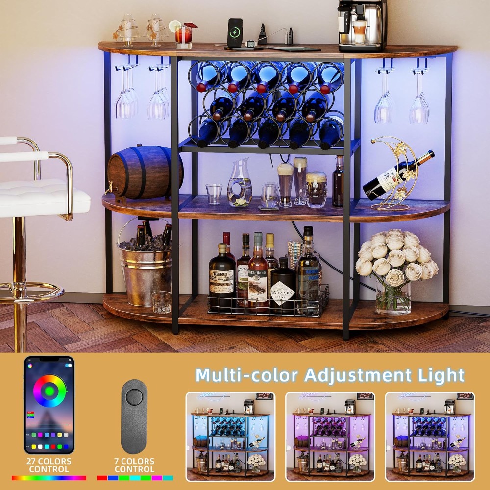 LED Lit Wine Bar Cabinet with  - Home Bar And Cabinet บทวิจารณ์และราคา