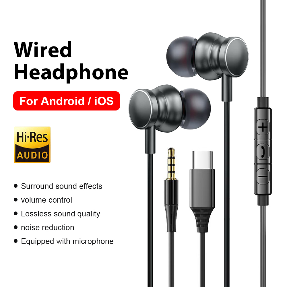 Type C Wired Headphones 3.5mm  - Home Bar Iphone บทวิจารณ์และราคา